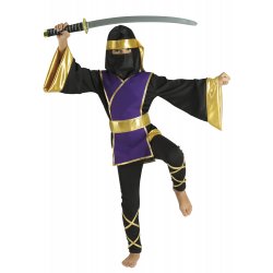 Αποκριάτικη Στολή Κορίτσι Σαμουράι Μωβ Χρυσό